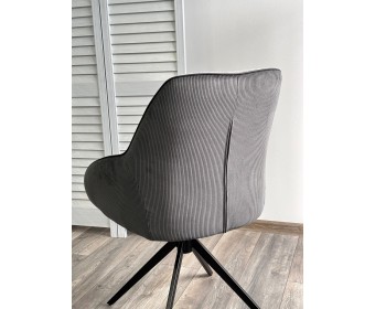 Стул ТОРНАДО (TORNADO) 360 град. Серый 07, ткань/ темно-серый 454, велюр/ черный каркас, DISAUR