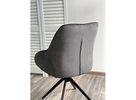 Стул ТОРНАДО (TORNADO) 360 град. Серый 07, ткань/ темно-серый 454, велюр/ черный каркас, DISAUR в Кургане