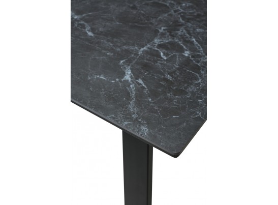 Стол Морис 140 Темно-серый мрамор матовый, керамика / черный каркас в Кургане