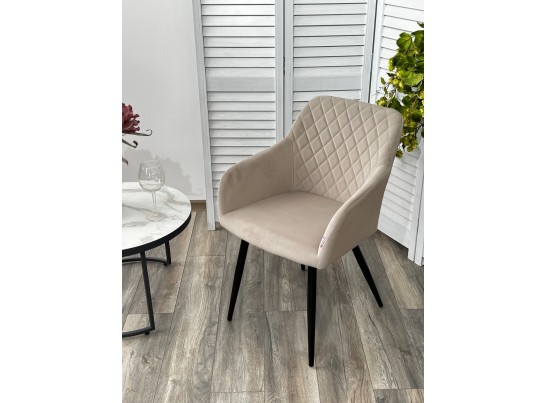 Стул BRANDY 505-7 Капучино, велюр "беспальчиковый" / черный каркас, в Кургане