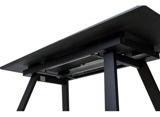 Стол Морис 140 Темно-серый мрамор матовый, керамика / черный каркас в Кургане