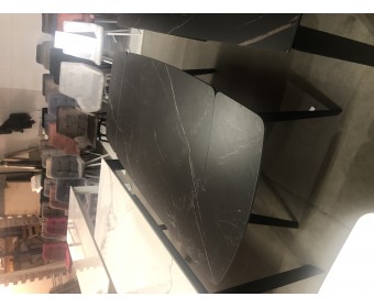 Стол ELIOT 120 MATT BLACK MARBLE SINTERED STONE/ BLACK 