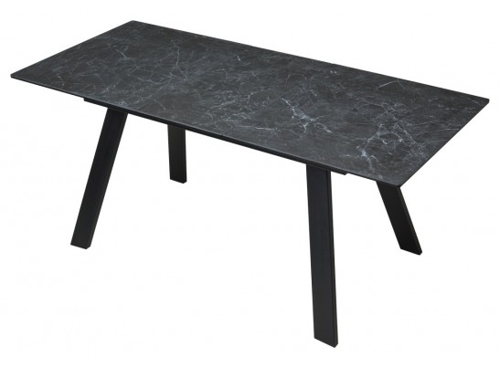 Стол Морис 140 Темно-серый мрамор матовый, керамика / черный каркас в Кургане