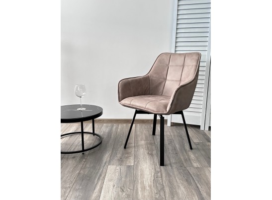 Стул MAVERICK 360 град. поворот. HK007-04 Латте, искусственная замша / черный каркас, в Кургане