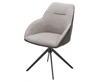 Стул ТОРНАДО (TORNADO) 360 град. Серый 07, ткань/ темно-серый 454, велюр/ черный каркас, DISAUR