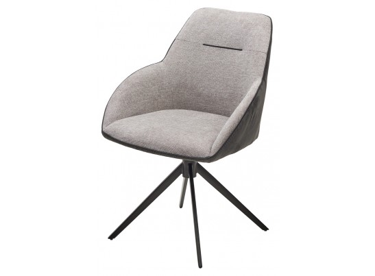 Стул ТОРНАДО (TORNADO) 360 град. Серый 07, ткань/ темно-серый 454, велюр/ черный каркас, DISAUR в Кургане