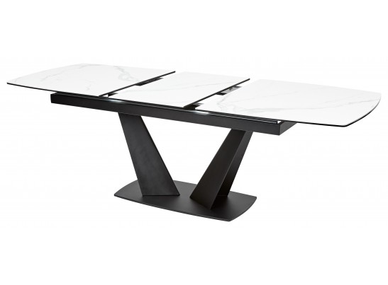 Стол ACUTO2 170 MATTE STATUARIO Белый мрамор матовый, керамика/ черный каркас в Кургане