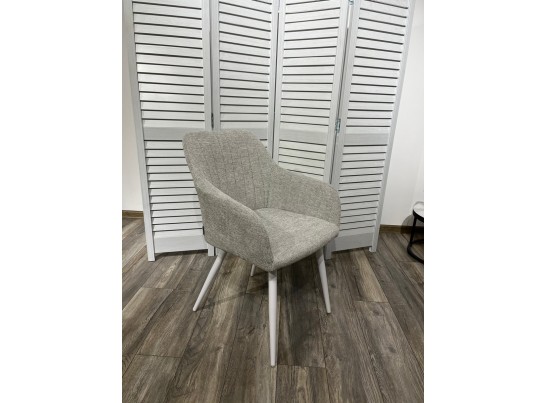 Стул BRANDY WZ2042-19 галечный серый фактурный велюр/ белый каркас в Кургане