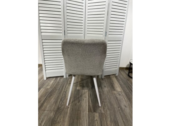 Стул BRANDY WZ2042-19 галечный серый фактурный велюр/ белый каркас в Кургане