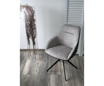 Стул ТОРНАДО (TORNADO) 360 град. Серый 07, ткань/ темно-серый 454, велюр/ черный каркас, DISAUR