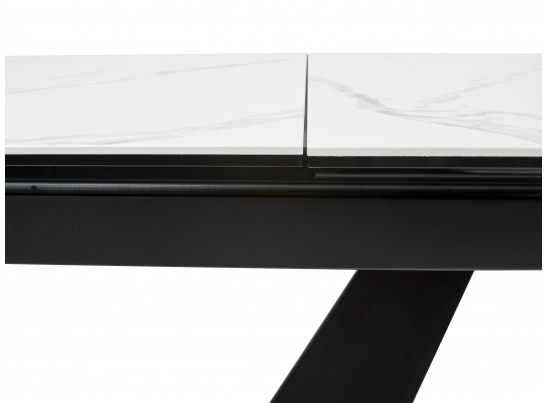 Стол ACUTO2 170 MATTE STATUARIO Белый мрамор матовый, керамика/ черный каркас в Кургане