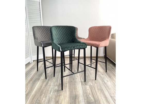 Полубарный стул ARTEMIS BLUVEL-52 PINK (H=65cm), велюр в Кургане