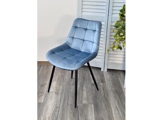 Стул MIAMI G062-43 пудровый голубой, велюр/ черный каркас в Кургане
