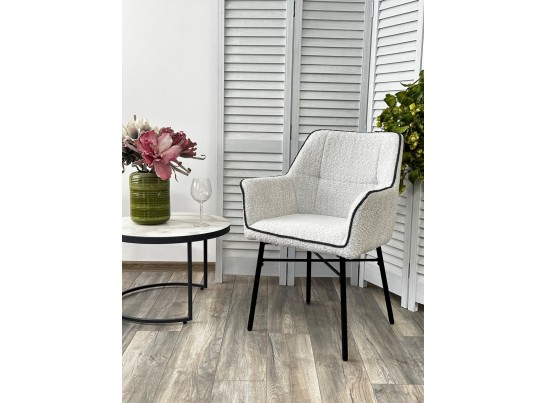 Стул AGIRA UF998-14 светло-серый, букле / UF998-16 темно-серый / черн. каркас / Товарный знак DISAUR в Кургане