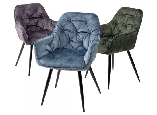 Стул MALTA 912-04 серо-зеленый, велюр/черный каркас в Кургане