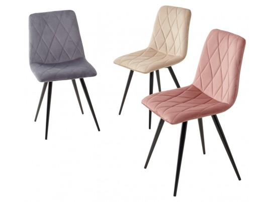 Стул CHILLI-X РОЗОВЫЙ #15, велюр / черный каркас в Кургане