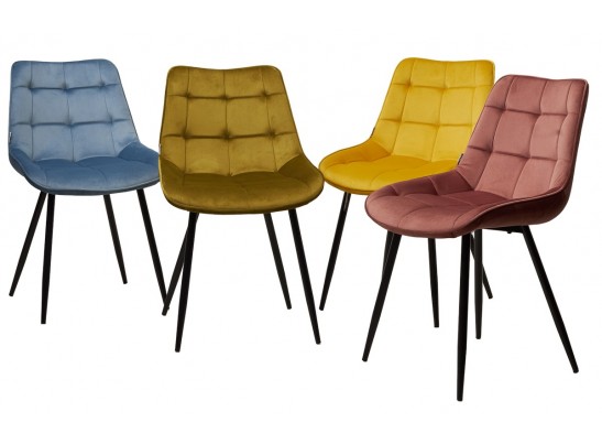 Стул MIAMI G062-43 пудровый голубой, велюр/ черный каркас в Кургане