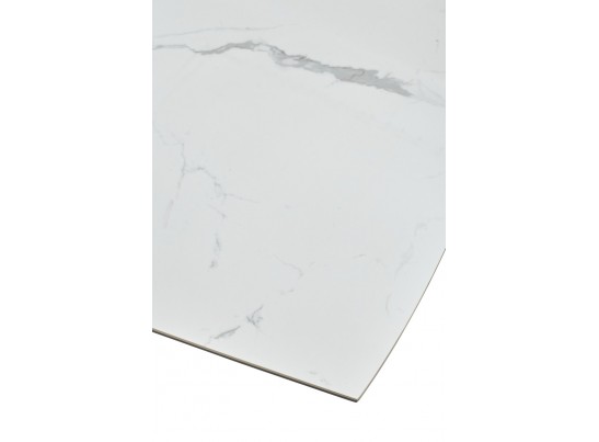 Стол ROVIGO 170 HIGH GLOSS STATUARIO Белый мрамор глянцевый, керамика/ черный каркас в Кургане