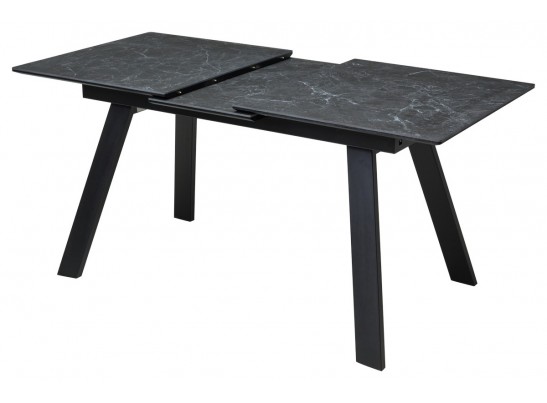 Стол Морис 140 Темно-серый мрамор матовый, керамика / черный каркас в Кургане