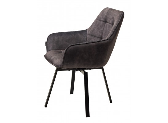 Стул MAVERICK 360 град.поворот. UF912-07B античный тем-серый, велюр без "пальчиковый"/черный ®DISAUR в Кургане