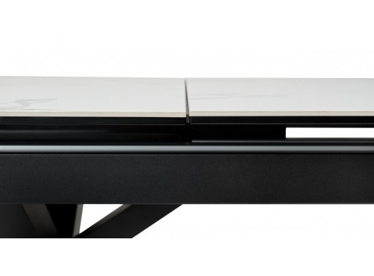 Стол ROVIGO 170 HIGH GLOSS STATUARIO Белый мрамор глянцевый, керамика/ черный каркас в Кургане