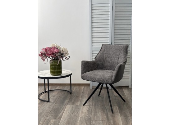 Стул BREVIS 180 град. поворот. XD841-16 Серый, букле/ GINO-457 Серый, ткань/ Черный, ®DISAUR