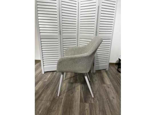 Стул BRANDY WZ2042-19 галечный серый фактурный велюр/ белый каркас в Кургане