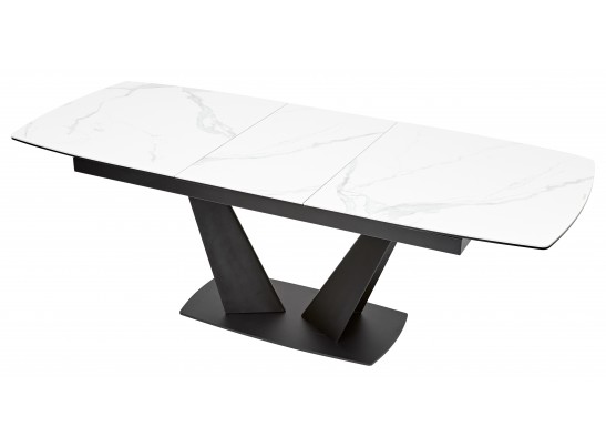 Стол ACUTO2 170 MATTE STATUARIO Белый мрамор матовый, керамика/ черный каркас в Кургане