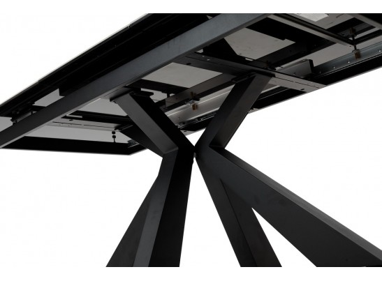 Стол ROVIGO 170 HIGH GLOSS STATUARIO Белый мрамор глянцевый, керамика/ черный каркас в Кургане