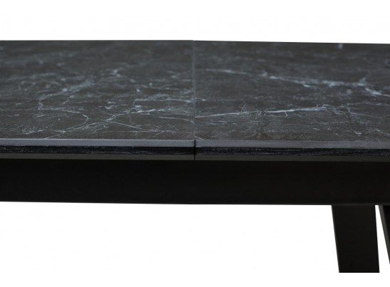 Стол Морис 140 Темно-серый мрамор матовый, керамика / черный каркас в Кургане