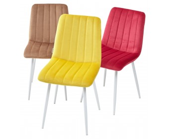 Стул DUBLIN G108-38 винный, велюр / белый каркас 