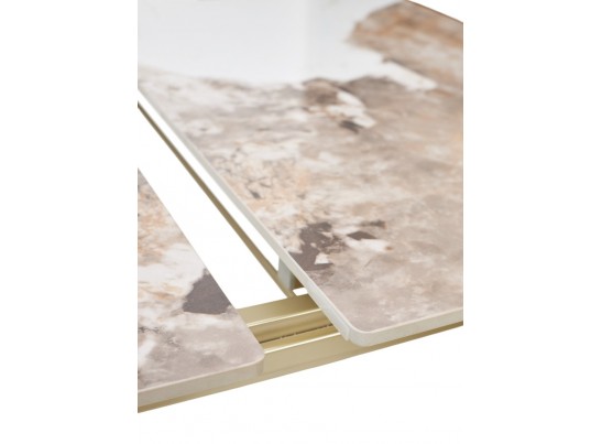 Стол CORNER 120 GLOSS LUXURY PANDORA SOLID CERAMIC / шампань, ®DISAUR