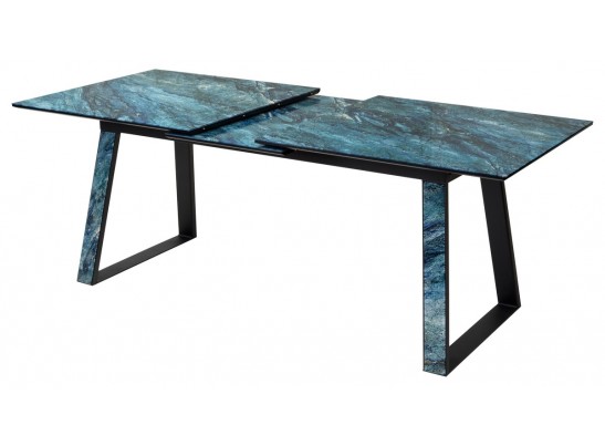 Стол Франк 200 АКВАМАРИН, стекло / АКВАМАРИН-ЧЕРНЫЙ в Кургане