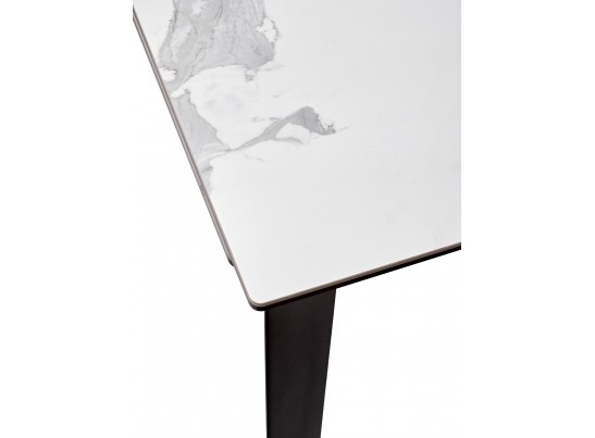 Стол CREMONA 140 MATTE STATUARIO Белый мрамор матовый, керамика/ черный каркас, ®DISAUR в Кургане