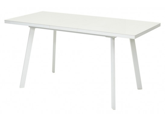 Стол ФИН 120 Латте, стекло/Белый каркас в Кургане