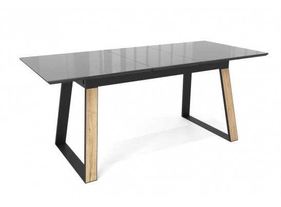 Стол Франк 160 Графит, стекло / Дуб Галифакс, черный в Кургане
