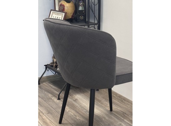 Стул МЭРИ FIESTA Светло-серый , велюр "антипальчиковый"/ черный каркас в Кургане