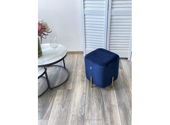 Пуф для гостиной ARES BLUVEL-86 NAVY BLUE / GOLD в Кургане