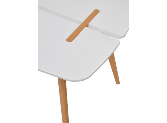 Стол OXALIS 120 белый/массив бука в Кургане