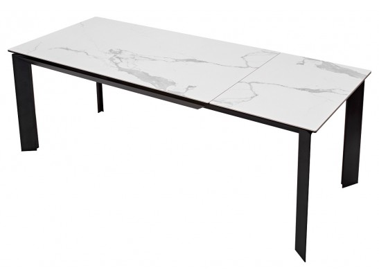 Стол CREMONA 140 MATTE STATUARIO Белый мрамор матовый, керамика/ черный каркас, ®DISAUR в Кургане
