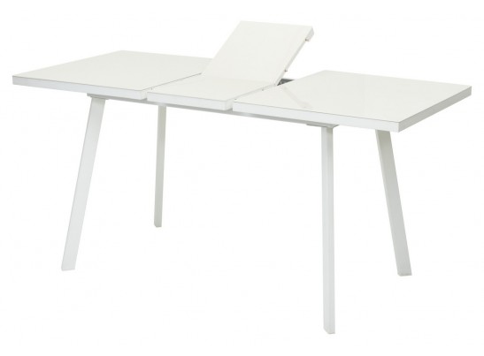 Стол ФИН 120 Латте, стекло/Белый каркас в Кургане