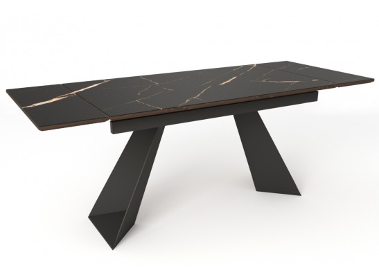 OLD Стол Купер 160 Обсидиан сатинат, стекло / черный каркас БЕЗ НДС в Кургане