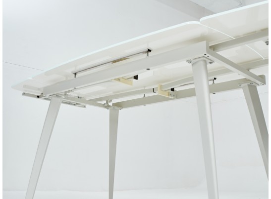 Стол ELIOT 120 FROSTED SUPER WHITE белое матовое стекло/ белый каркас в Кургане