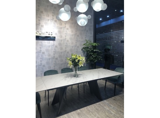 Стол IVAR 180 MARBLES KL-99 Белый мрамор, итальянская керамика/серый, ®DISAUR в Кургане