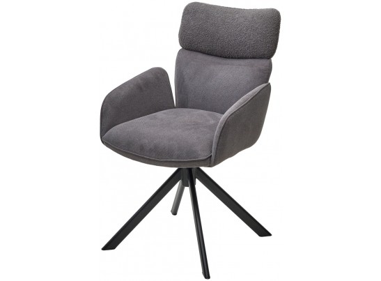 Стул TRIS 360 град. поворот с возвратом, Davis Nowo 92 серый, букле /Point 90 серый/ Черный, ®DISAUR в Кургане