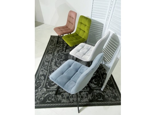 Стул CHILLI SQUARE BLUVEL-03 LIGHT GREY, велюр в Кургане