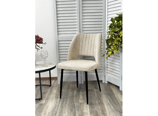 Стул LONDON UF998-04 бежевый, букле / черный каркас / Товарный знак DISAUR в Кургане