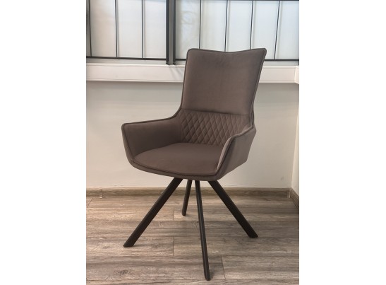 Стул GALAXY, 360 град. поворот. B28 Темно-серый, велюр / черный каркас, в Кургане