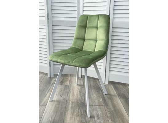 Стул CHILLI SQUARE G108-27 террариумный мох, велюр/ белый каркас в Кургане