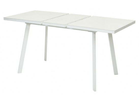 Стол ФИН 120 Латте, стекло/Белый каркас в Кургане